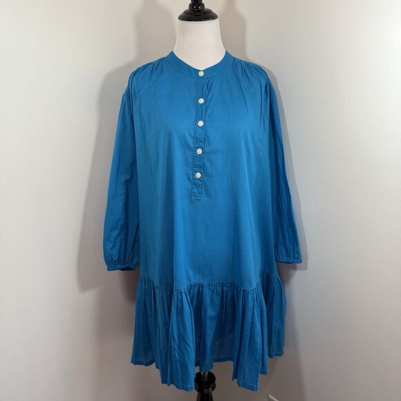 J. Crew Dress Flowy Cover Up XS Tiered Oversize Light Organic Cotton Re-Imagined - Picture 2 of 12